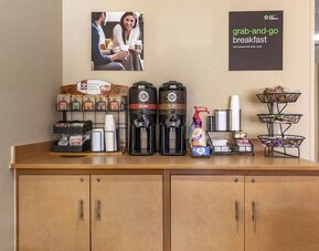 Coffee station at Extended Stay America.