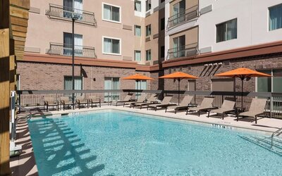Refreshing outdoor pool at Courtyard By Marriott Fort Worth Historic Stockyards.