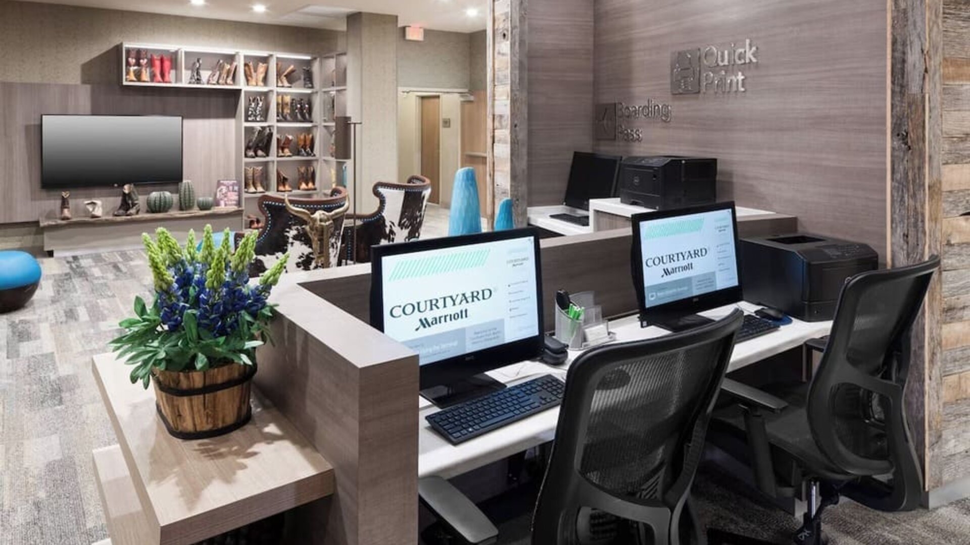 Business center available at Courtyard By Marriott Fort Worth Historic Stockyards.