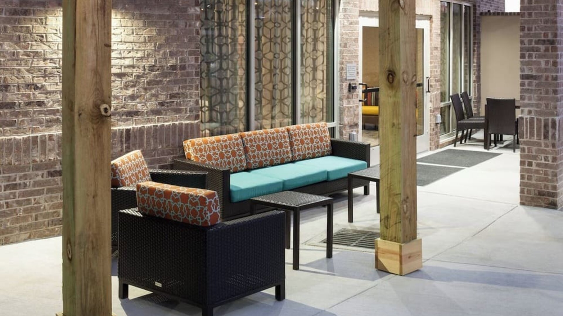 Terrace perfect for coworking at Courtyard By Marriott Fort Worth Historic Stockyards.