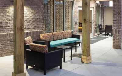 Terrace perfect for coworking at Courtyard By Marriott Fort Worth Historic Stockyards.