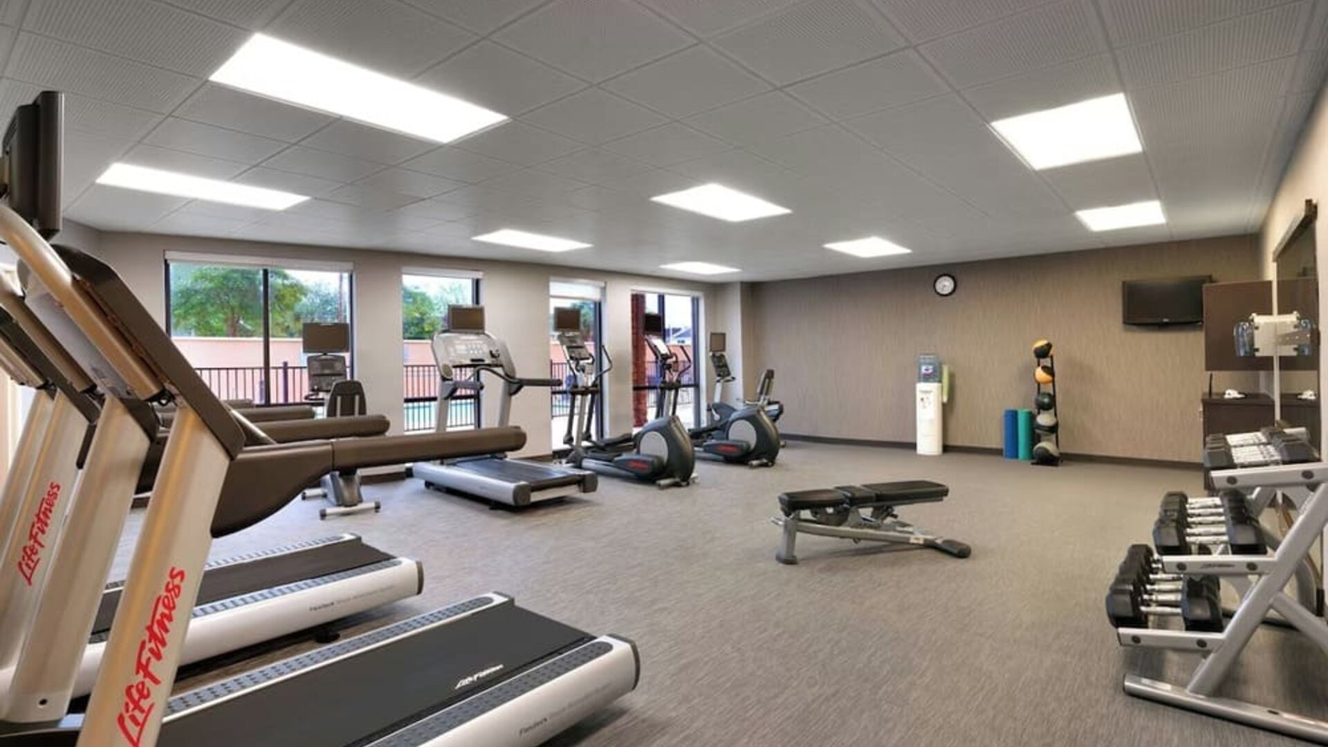 Fitness center available at Courtyard By Marriott Houston NASA/Clear Lake.