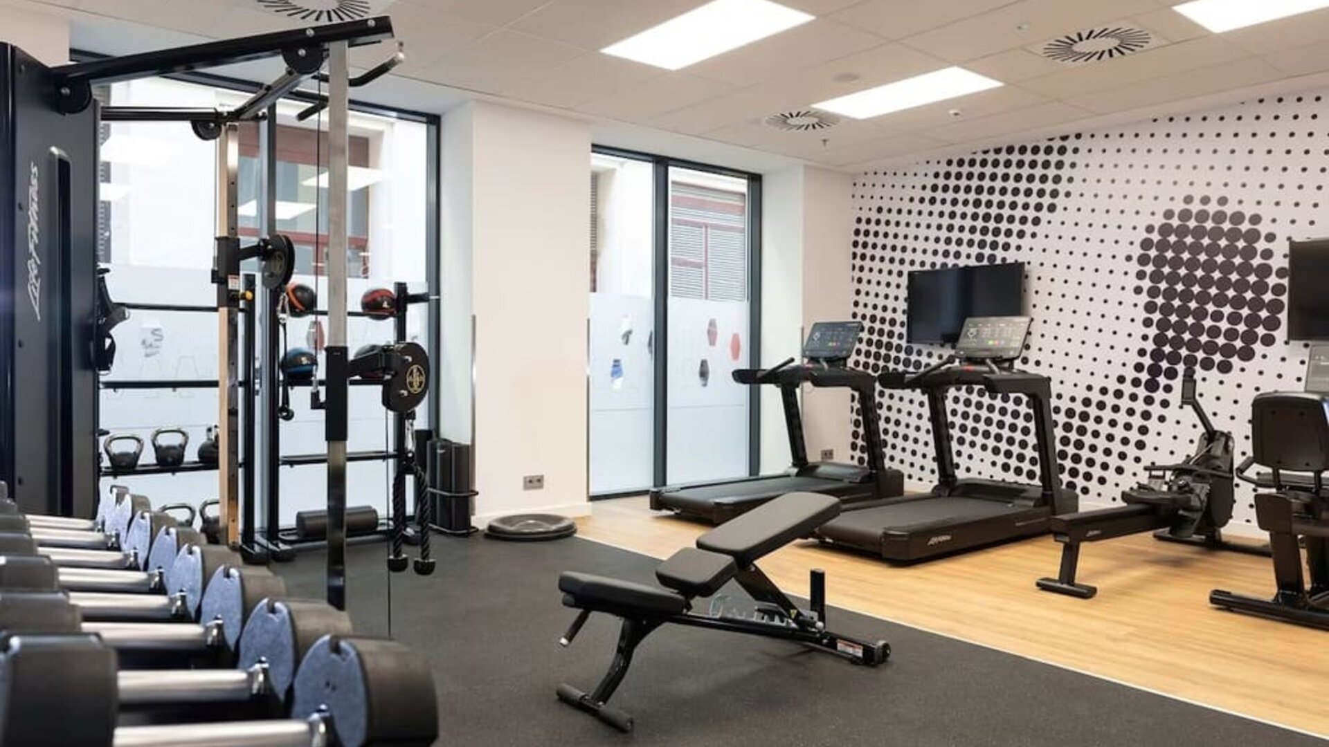 Fitness center at Hampton By Hilton Budapest City Centre.