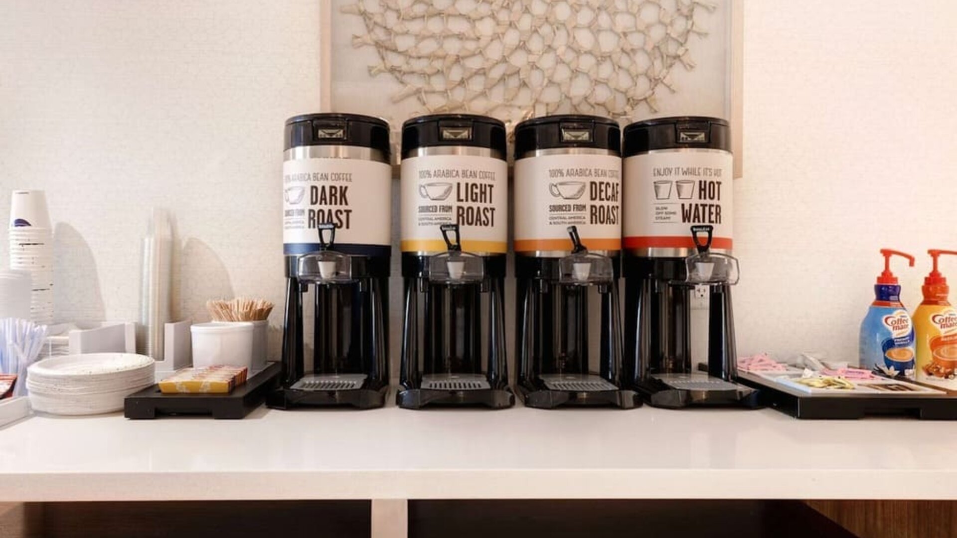 Coffee station at Hampton Inn Chicago Orland Park.