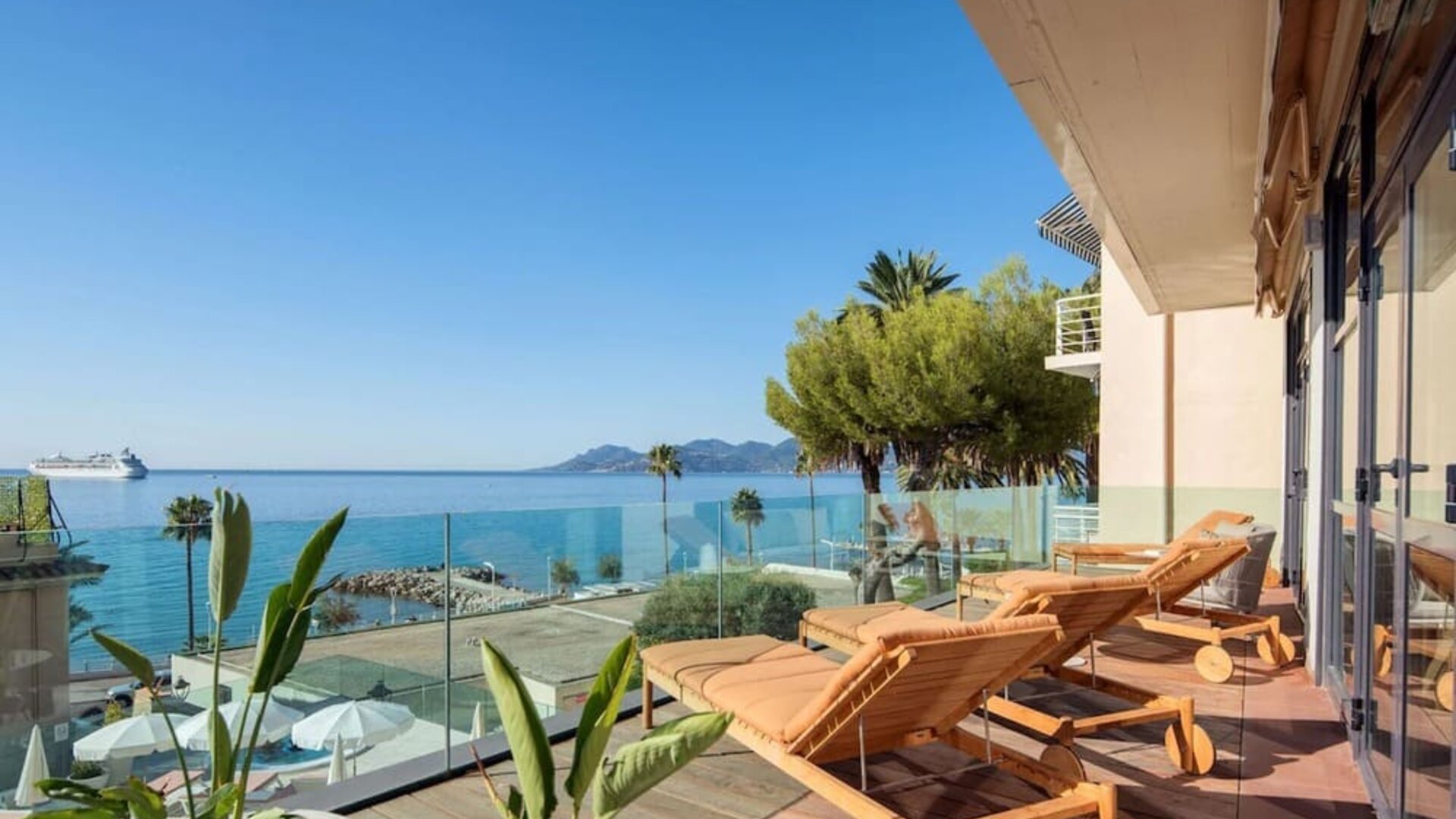 Day room with balcony views at Canopy By Hilton Cannes.