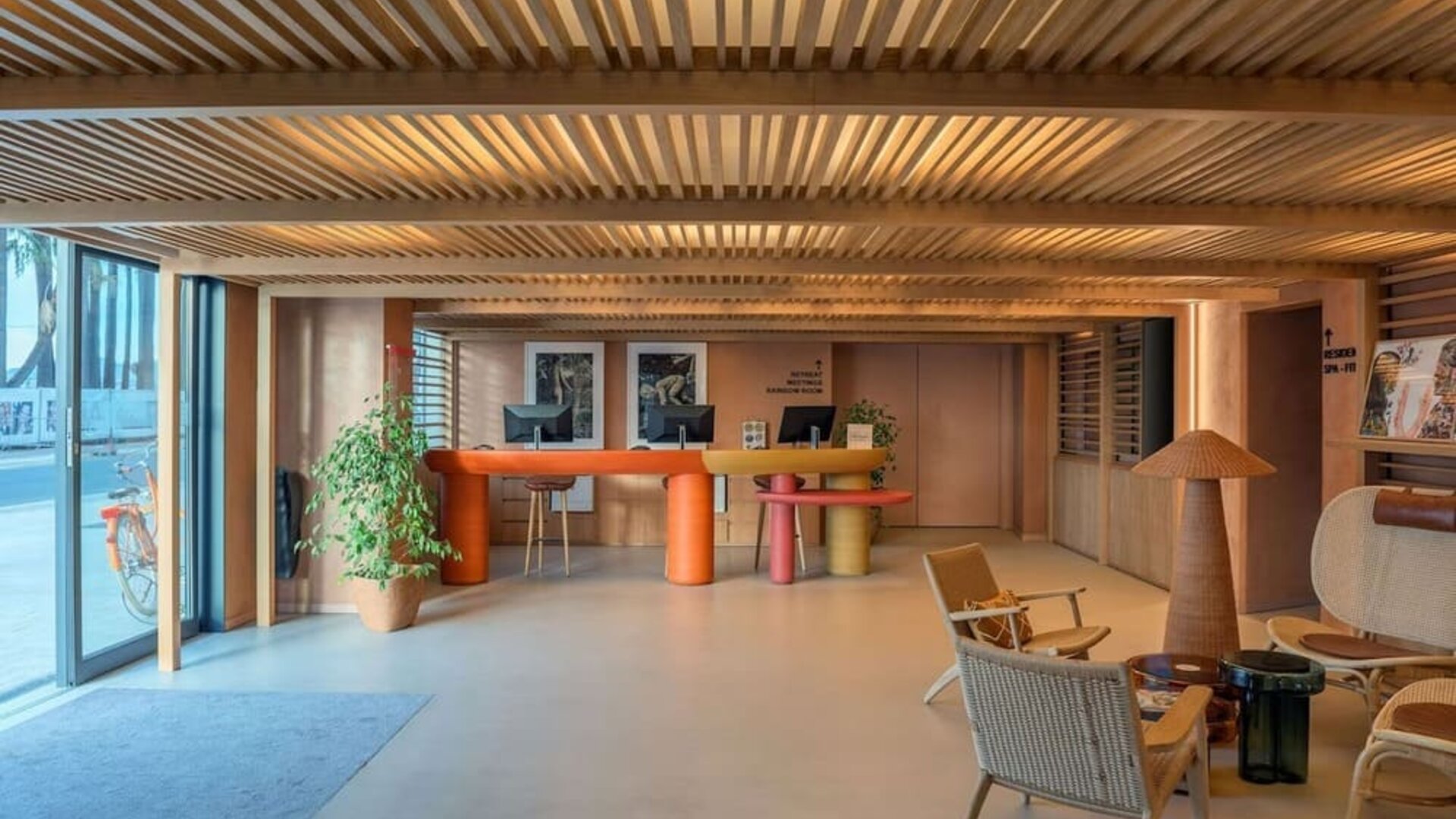 Coworking lounge at Canopy By Hilton Cannes.