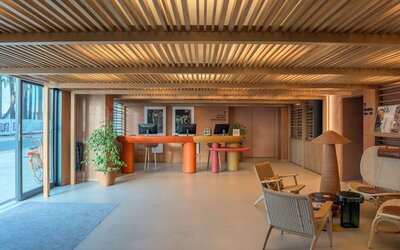 Coworking lounge at Canopy By Hilton Cannes.