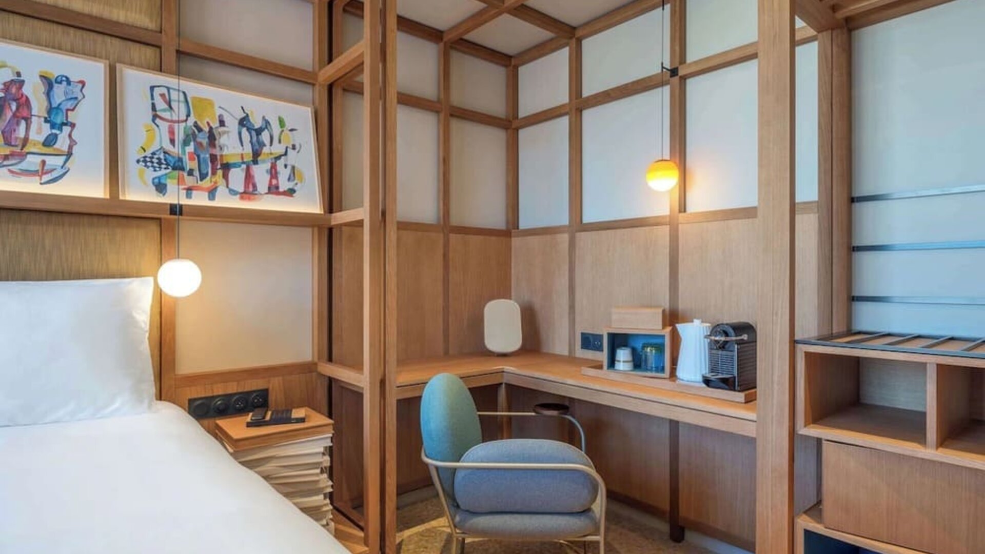 Cozy king room at Canopy By Hilton Cannes.