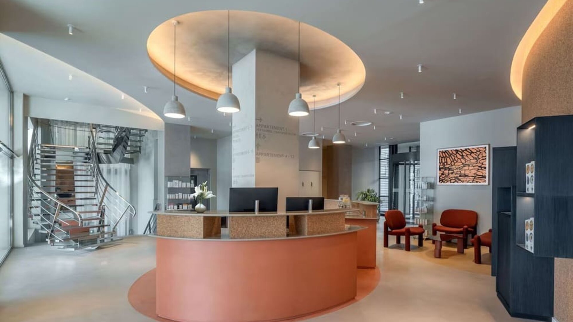 Hotel lobby and reception at Canopy By Hilton Cannes.