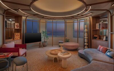 Hotel lounge area at Canopy By Hilton Cannes.