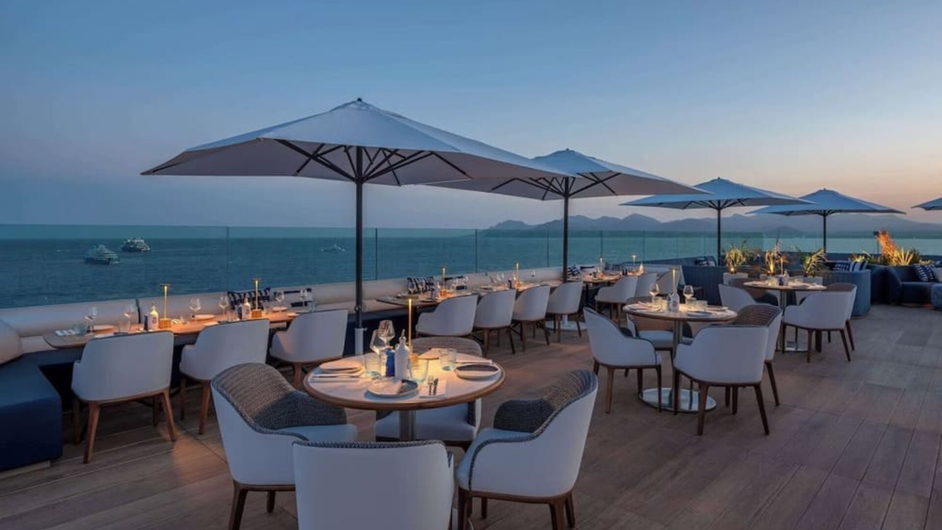 Rooftop dining at Canopy By Hilton Cannes.