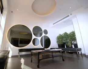 Lobby lounge at Pelican London Residence & Hotel.