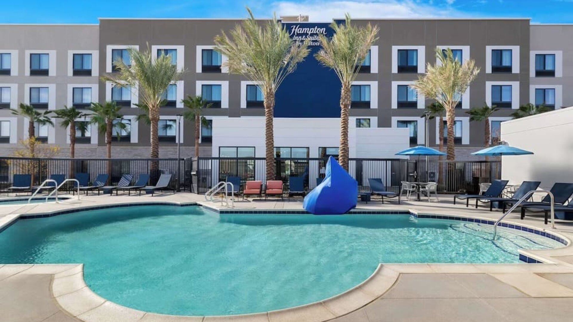 Outdoor pool at Hampton Inn & Suites Corona, CA.