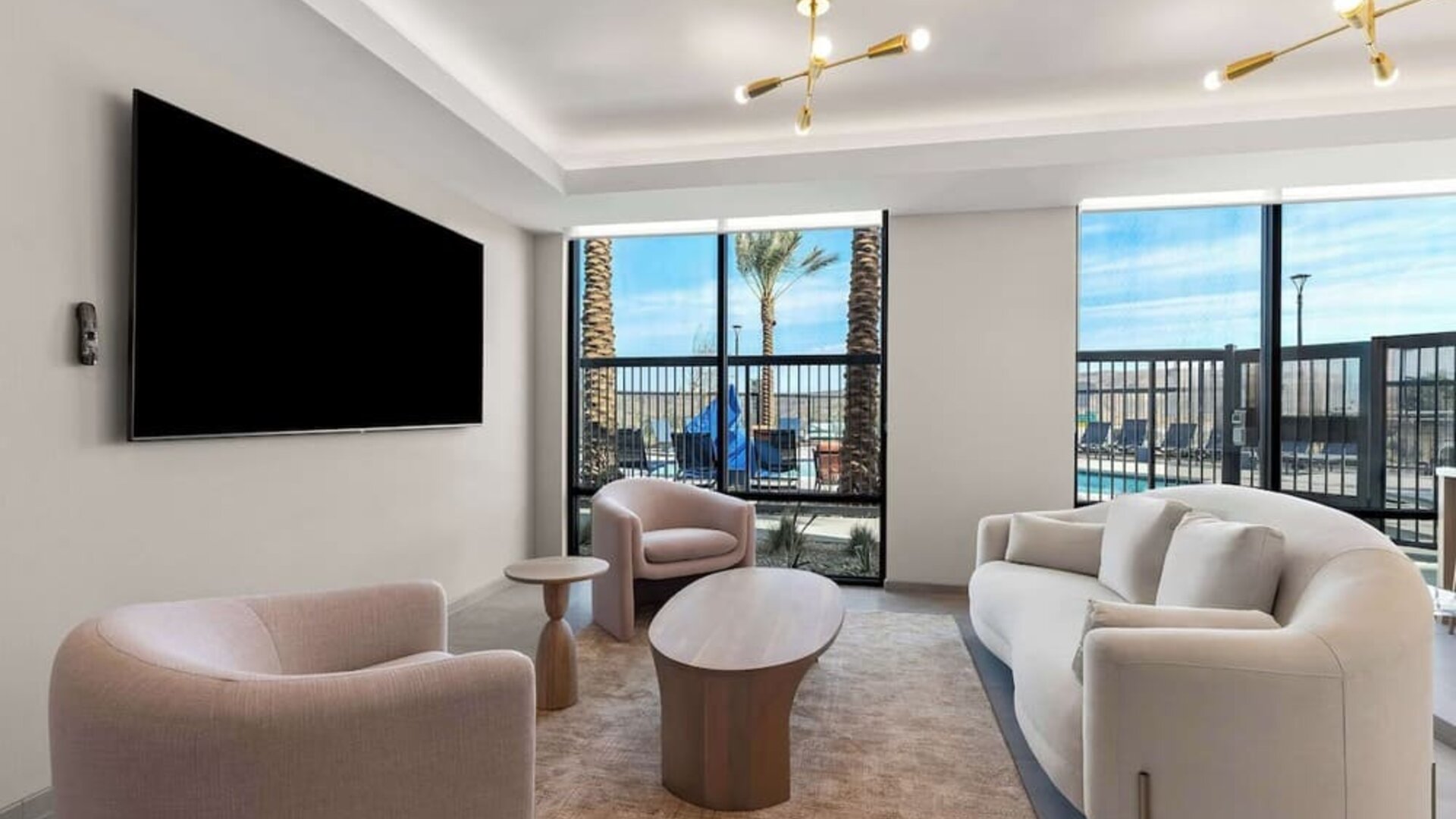 Coworking lounge at Hampton Inn & Suites Corona, CA.