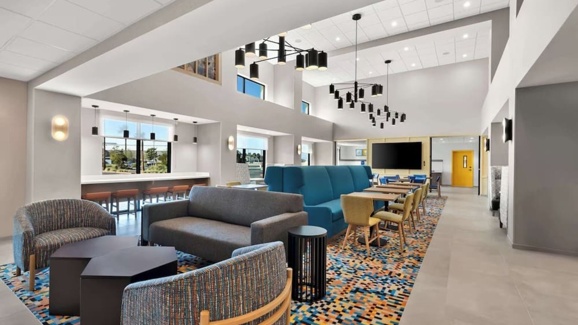 Lounge seating at Hampton Inn & Suites Corona, CA.