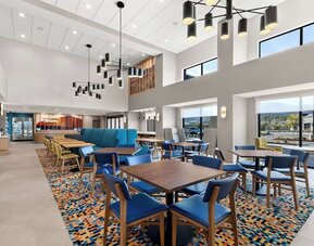Dining hall at Hampton Inn & Suites Corona, CA.
