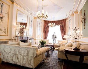 Lobby lounge at The Colonnade Hotel.