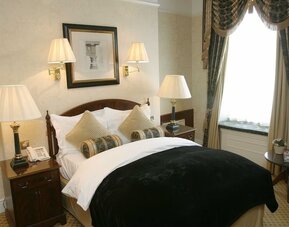 King bed at The Colonnade Hotel.