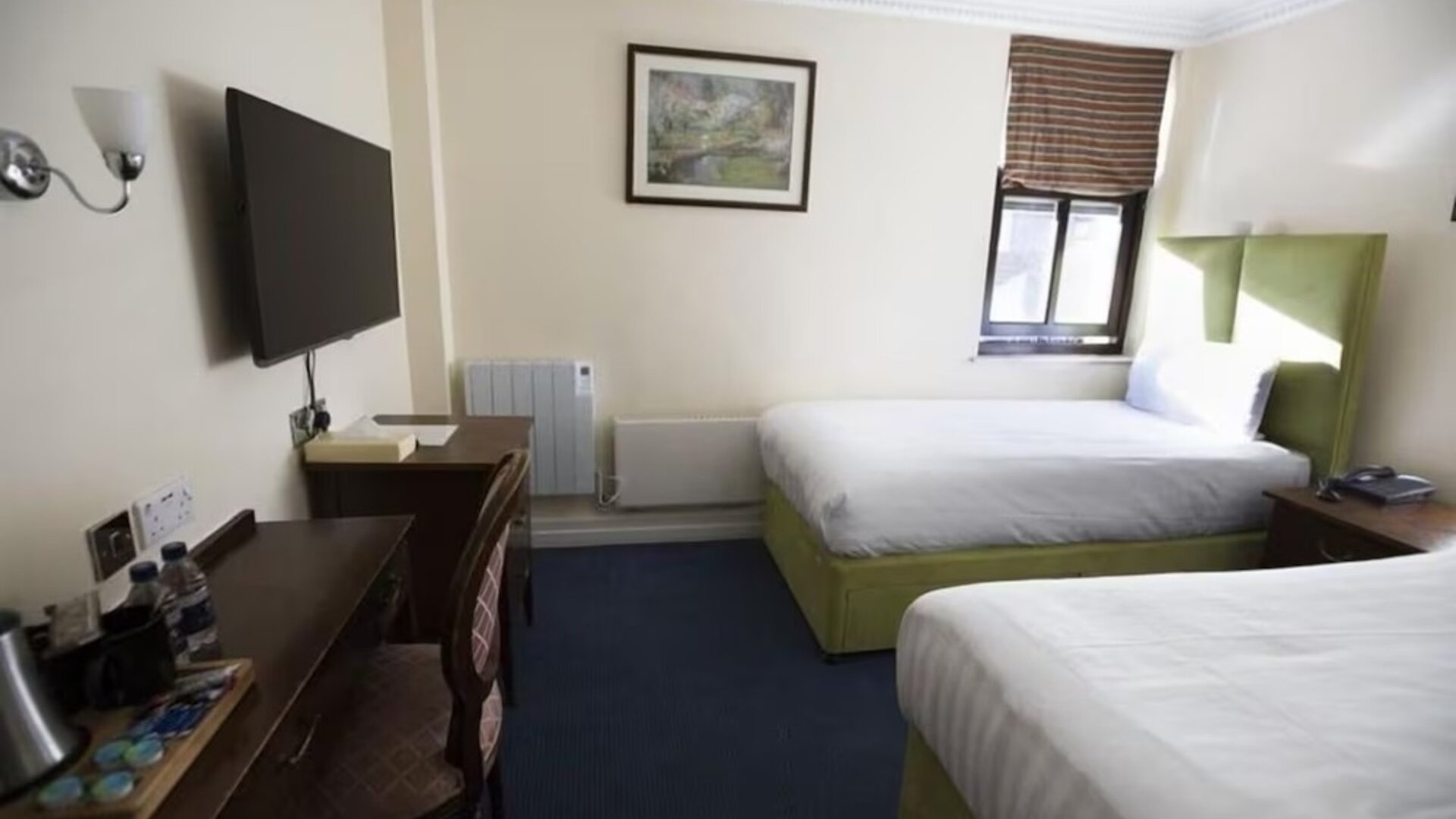 Day use twin room with work desk at Cheshire Hotel.