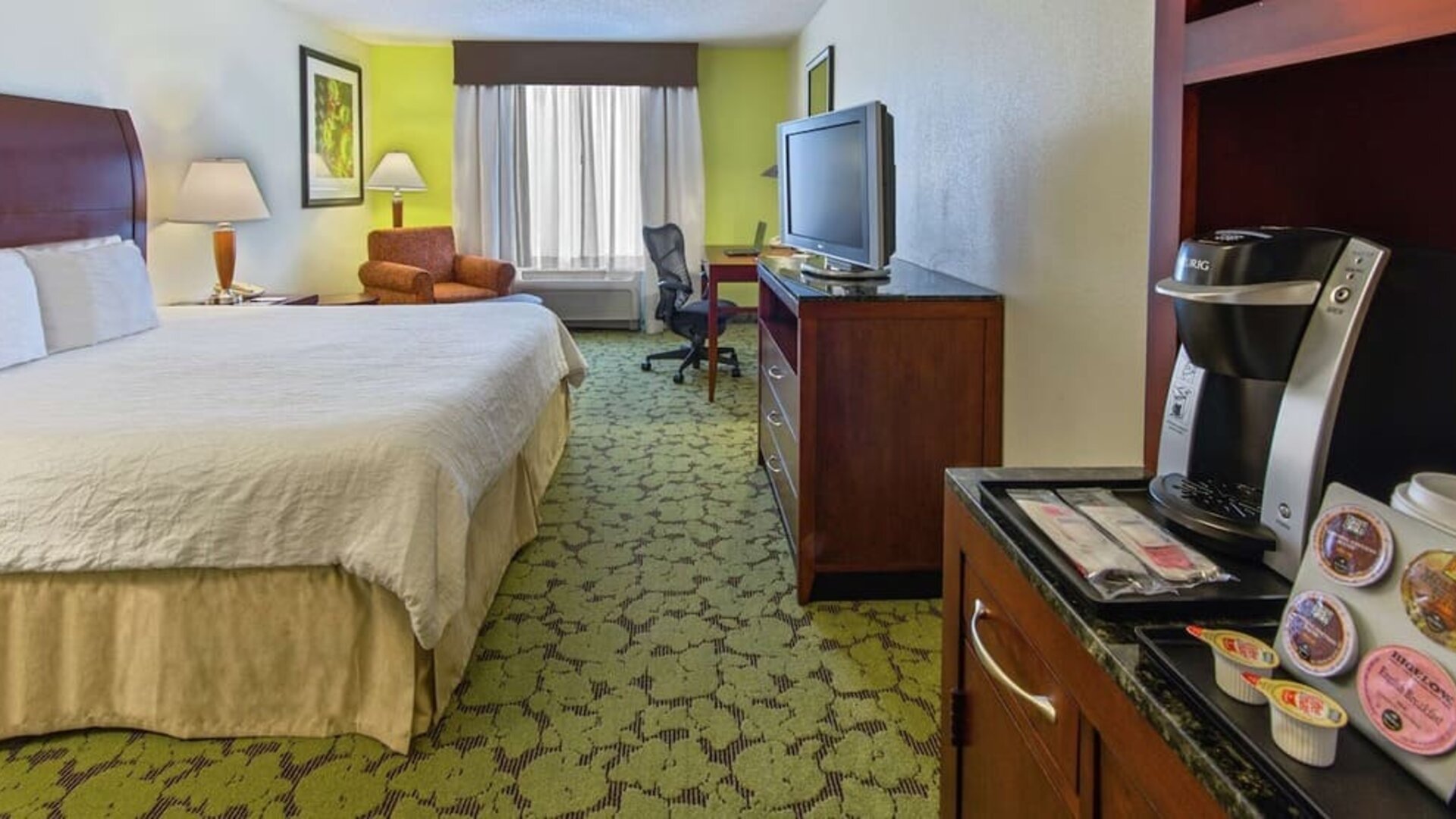 Day use room with work desk at Hilton Garden Inn Macon / Mercer University.
