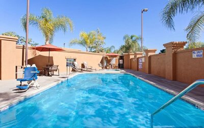 Refreshing outdoor pool at Holiday Inn Express & Suites Corona.