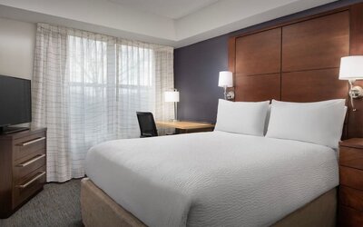 Day use room with work desk at Residence Inn Kansas City Overland Park.