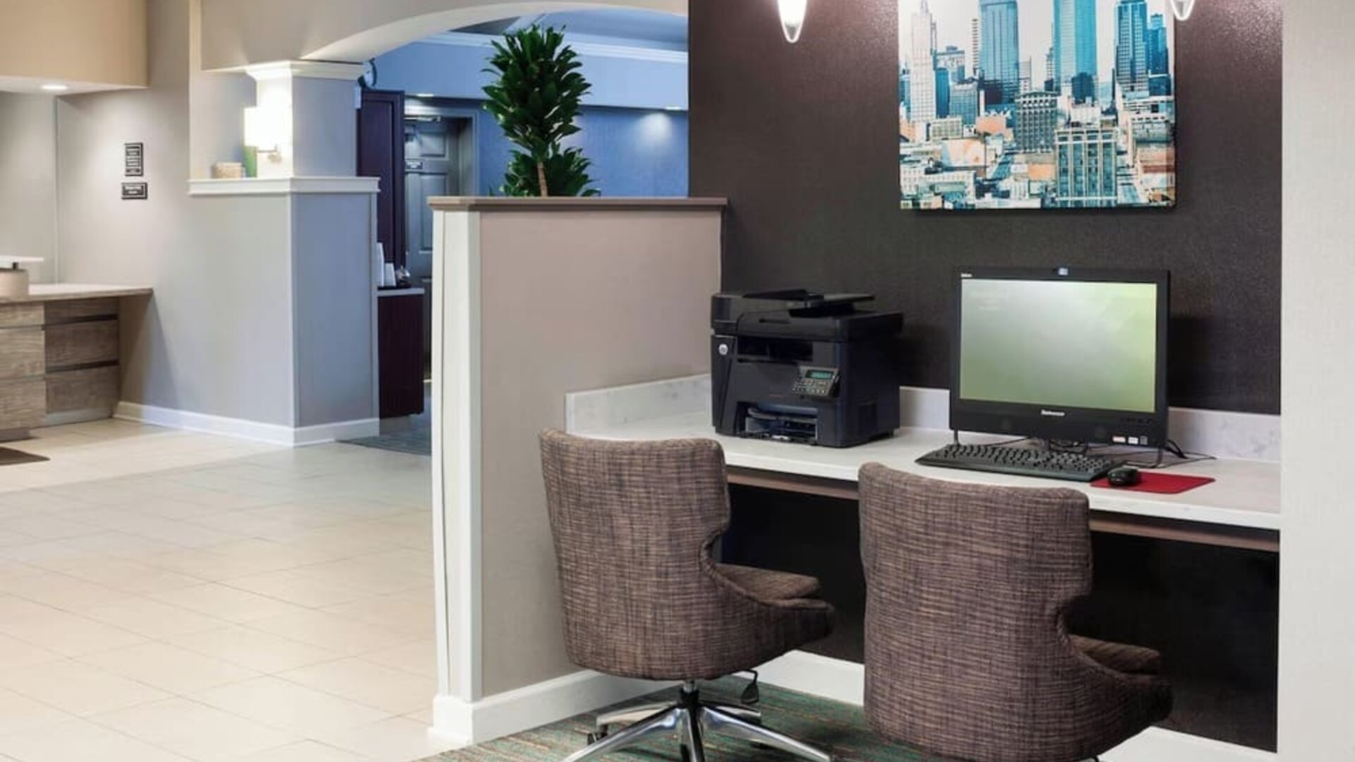 Business center at Residence Inn Kansas City Overland Park.