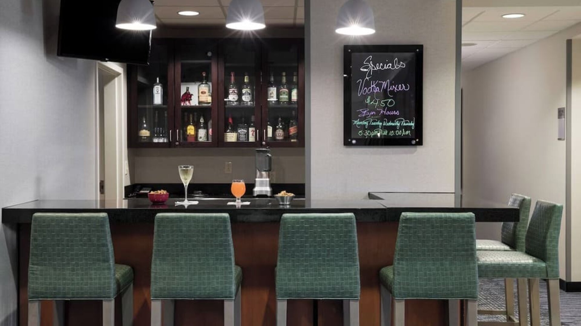 Hotel bar at Fairfield Inn & Suites Kansas City Overland Park.