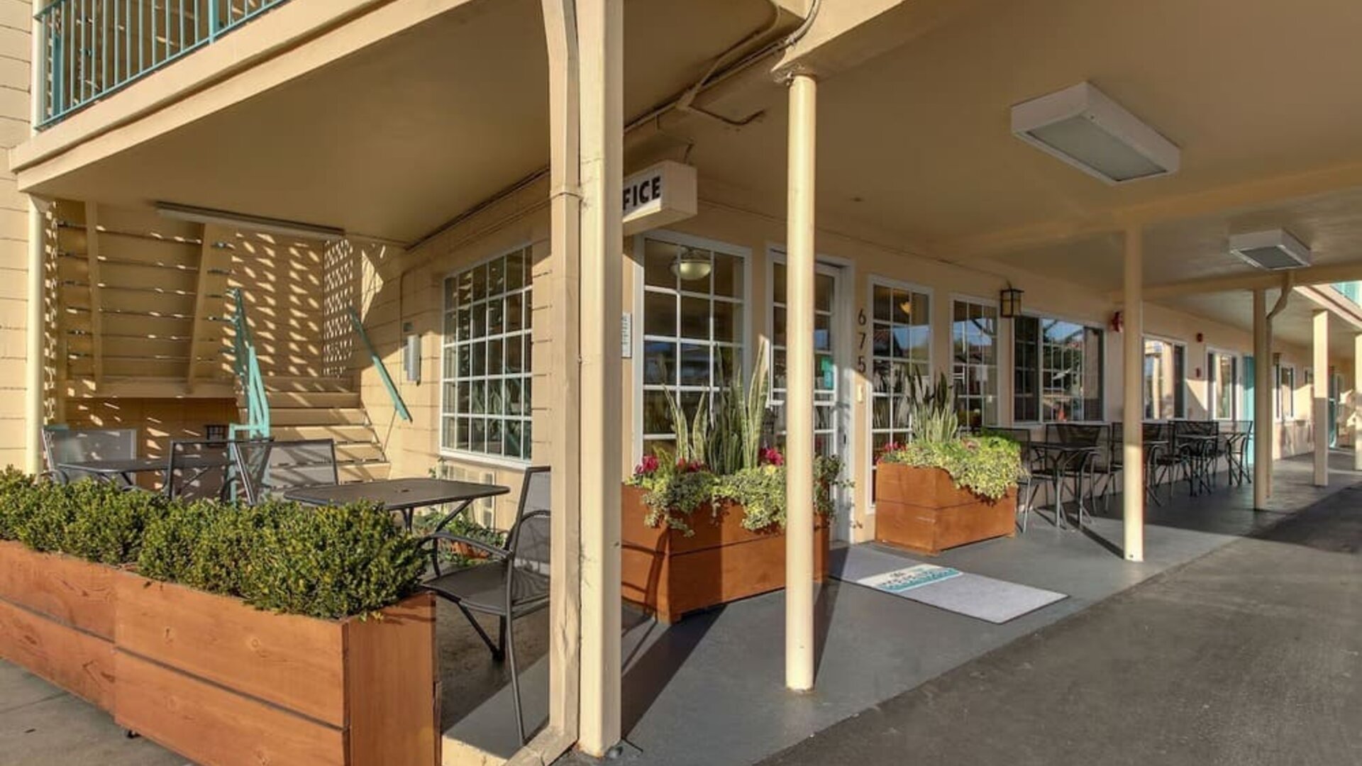 Patio perfect for coworking at The Stevenson Monterey.