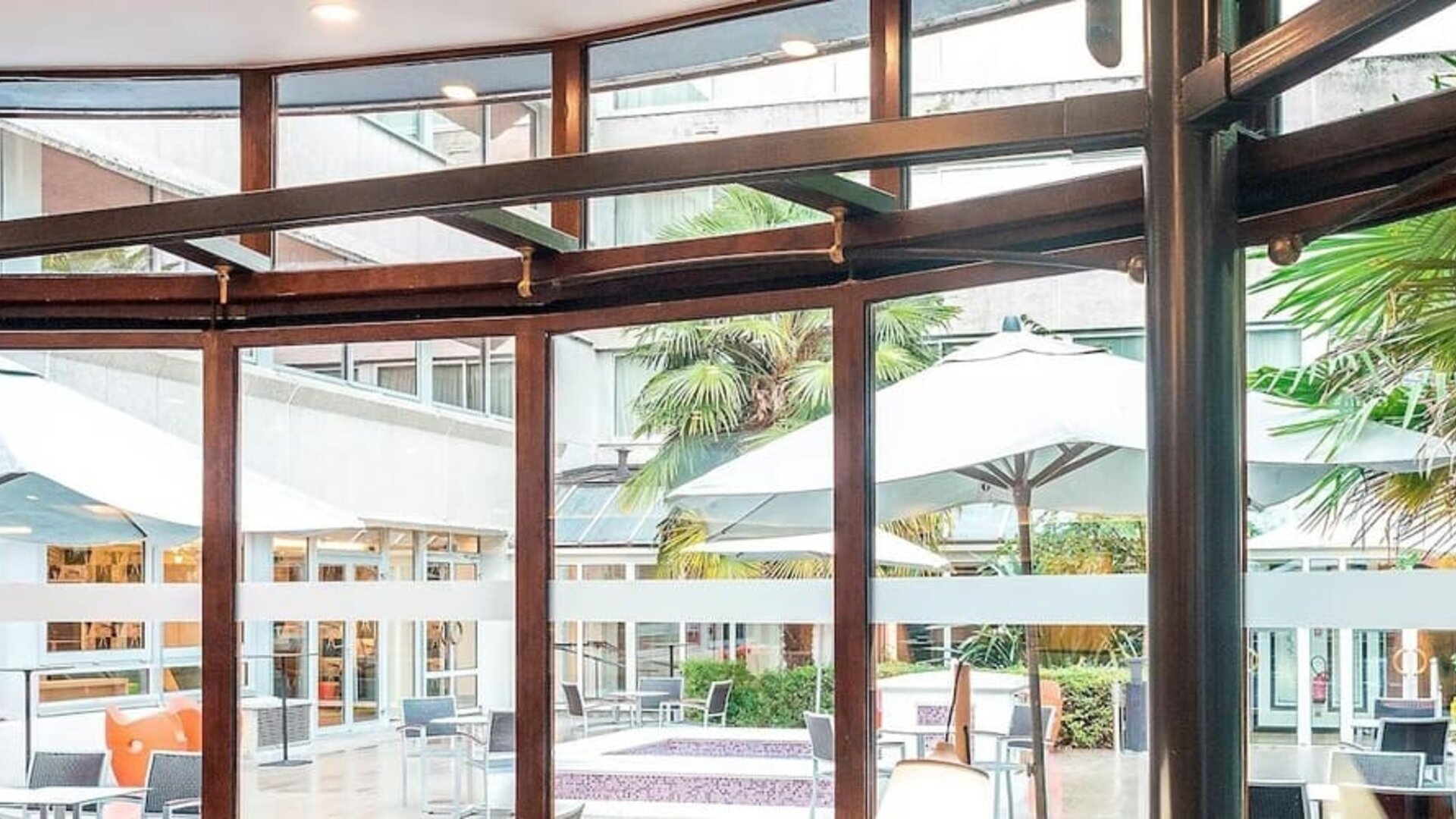 Outdoor terrace seating at DoubleTree By Hilton Paris Bougival.