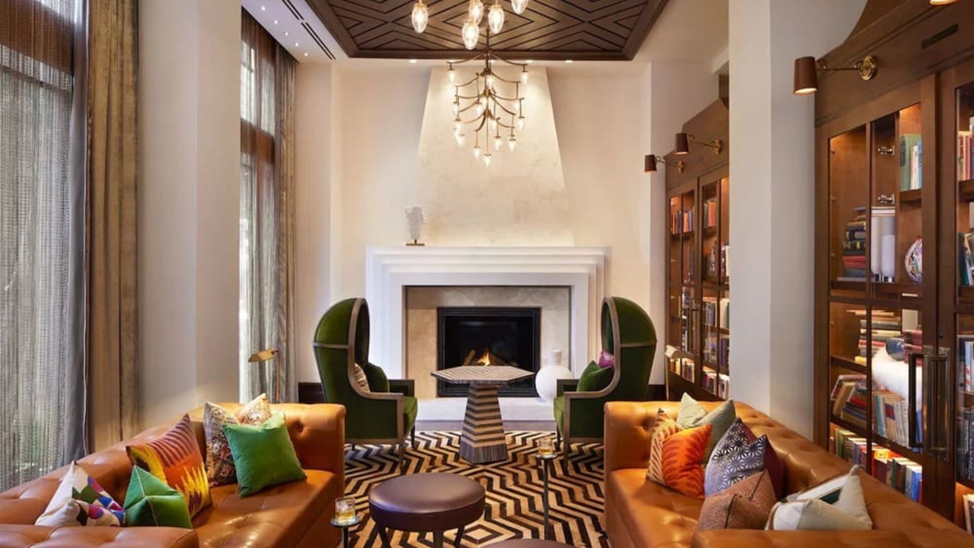 Lobby and coworking lounge at The Plaza Pioneer Park, El Paso.