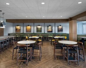 Dining area perfect for coworking at Fairfield Inn & Suites By Marriott Kenosha Pleasant Prairie.