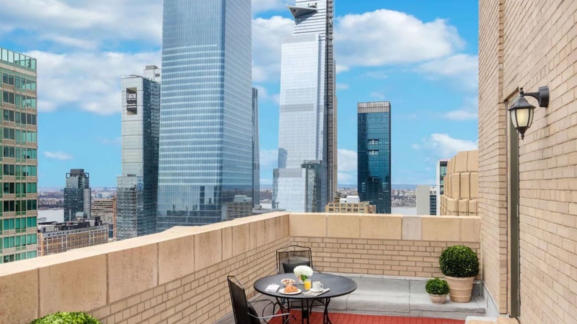 Exquisite view of the city skyline from one of the balconies at The New Yorker Hotel, A Wyndham Hotel.