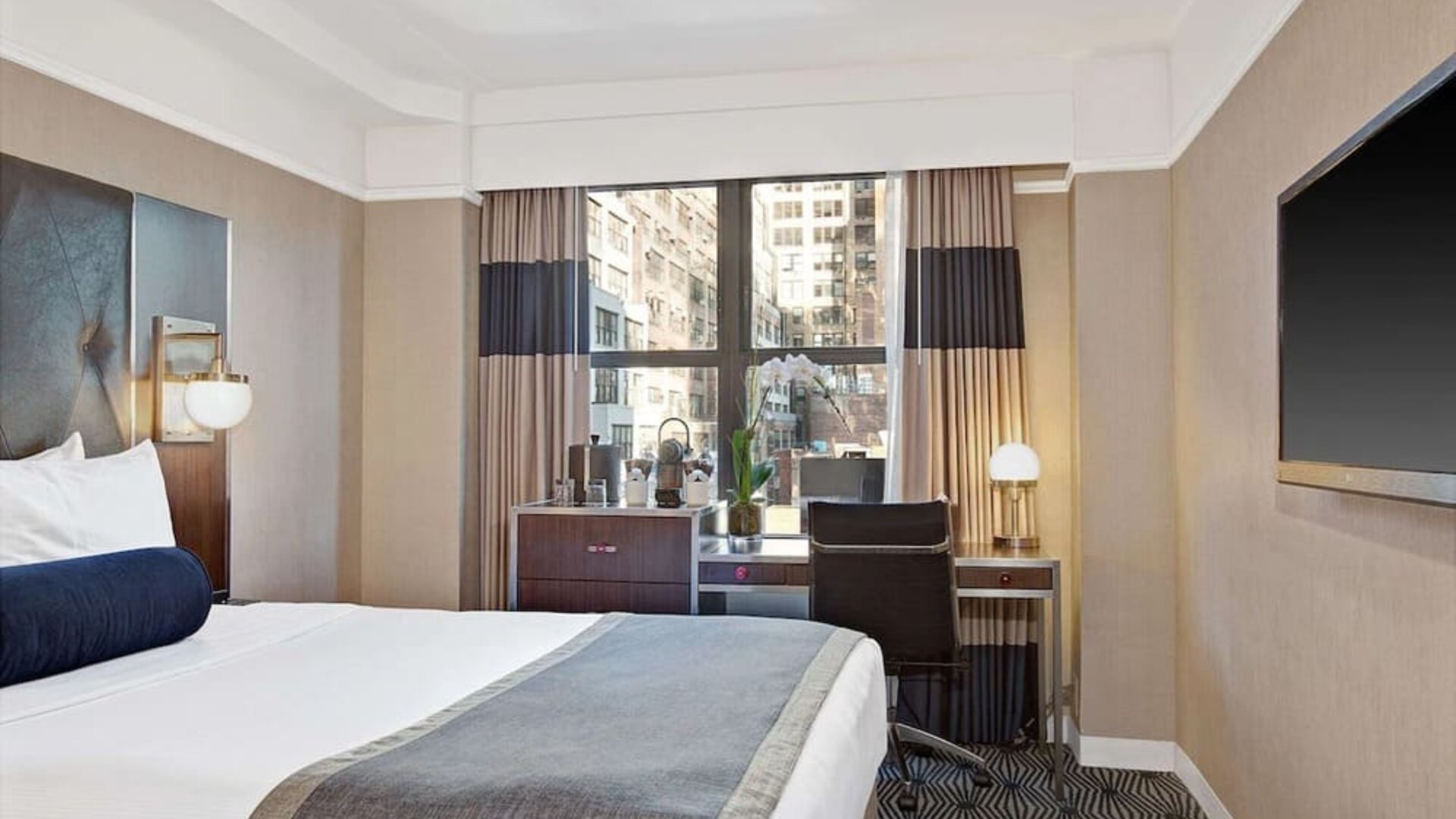 Day use room with work desk at The New Yorker Hotel, A Wyndham Hotel.