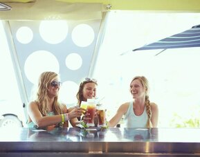 Poolside bar at Plunge Beach Resort.