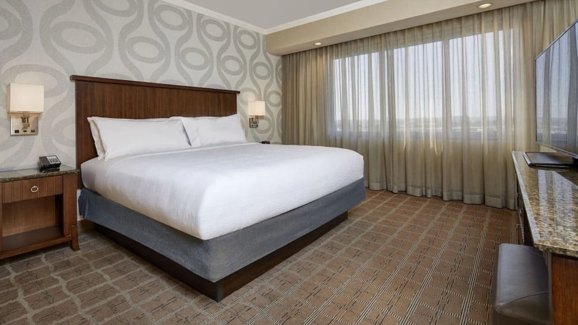 Day use room with work desk at Embassy Suites By Hilton San Diego-La Jolla.