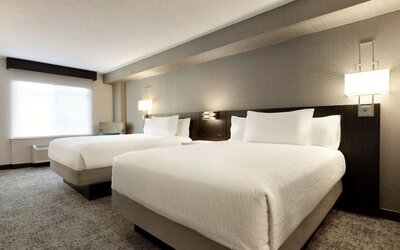 Day use twin room at Hilton Garden Inn Washington DC Downtown.