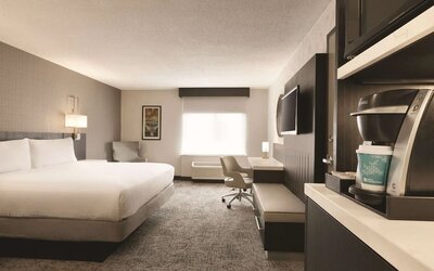 Day use room with work desk at Hilton Garden Inn Washington DC Downtown.