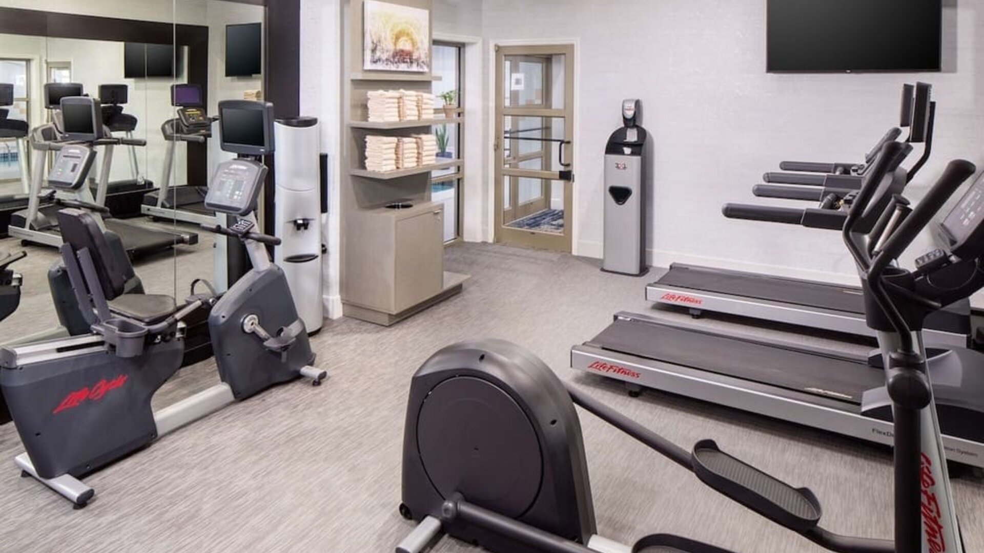 Fully equipped fitness center at Hilton Garden Inn Washington DC Downtown.