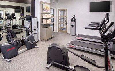 Fully equipped fitness center at Hilton Garden Inn Washington DC Downtown.