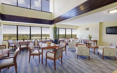 Coworking lounge at DoubleTree By Hilton Orlando Downtown.
