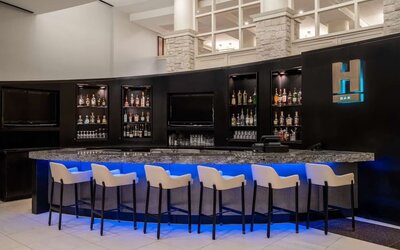 Hotel bar at Hilton Dallas Lincoln Centre.