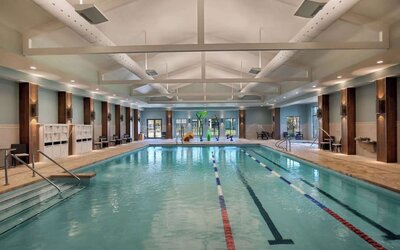 Indoor pool at Embassy Suites By Hilton Myrtle Beach Oceanfront Resort.