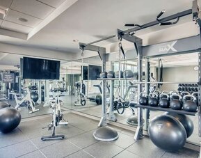 Fitness center at Hilton Garden Inn Denver Union Station.