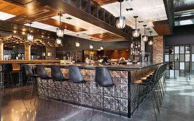 Hotel bar at Hilton Garden Inn Denver Union Station.