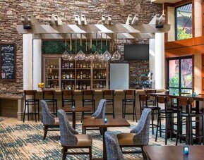 Lobby and coworking lounge at DoubleTree By Hilton Sonoma Wine Country.