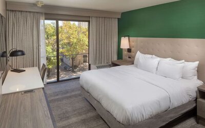 Day use room with work desk and natural light at Hilton Birmingham At UAB.