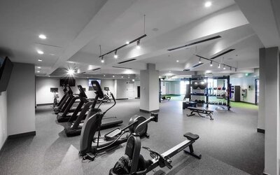 Fitness center at Hilton Birmingham At UAB.