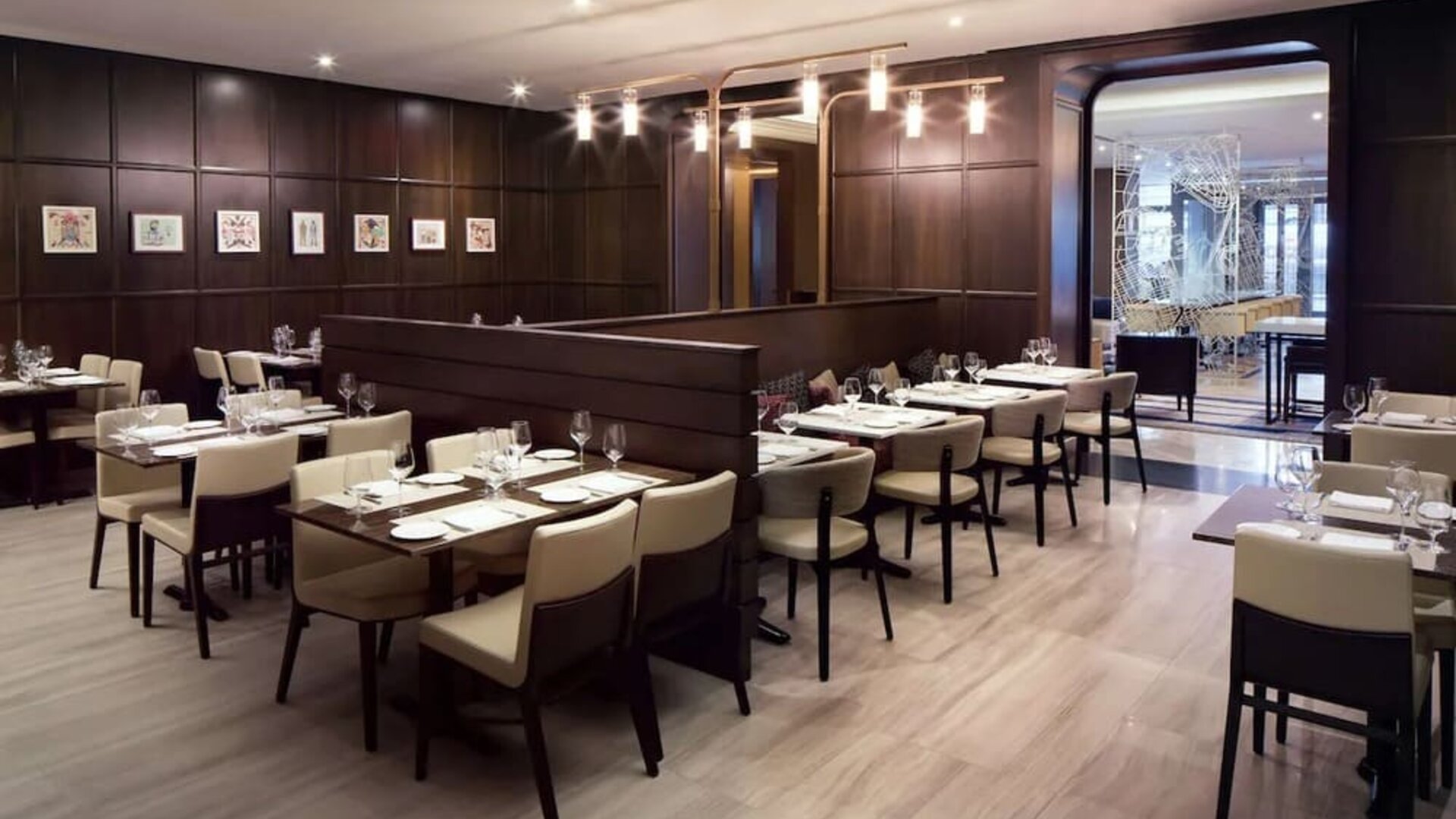 Dining area at Hilton Brooklyn New York.