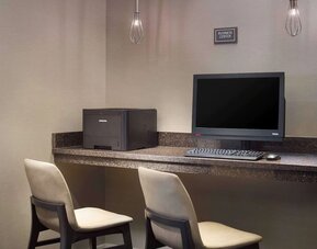 Business center with computer and printer at Sonesta ES Suites Raleigh Cary 